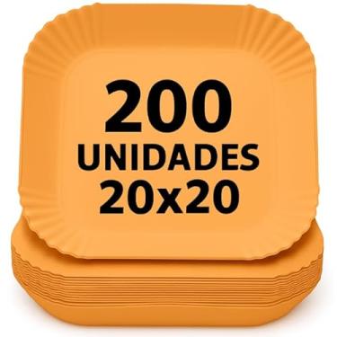Imagem de Kit 200 Formas Quadrada De Airfryer Descartável Antiaderente De Papel Cozinha 20x20x4,5cm
