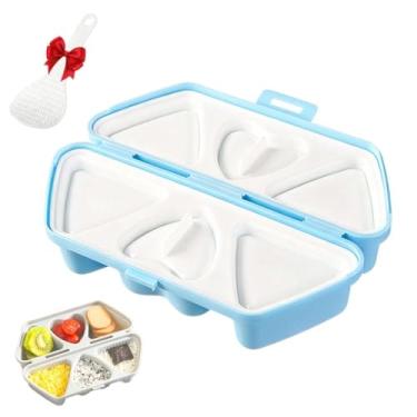 Imagem de Molde 6 em 1, molde de bola de arroz, moldes de bola de arroz triangular, antiaderente, rápido de fazer e fácil de armazenar, transporte e limpeza, construção PP segura para alimentos, presente ideal