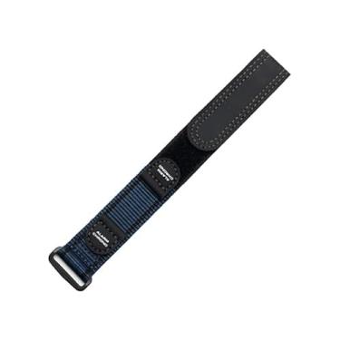 Imagem de EZZON Pulseira de relógio esportiva de nylon impermeável de 18 mm, 20 mm, para relógios da série Luminox, pulseira de reposição de nylon para relógio Seiko (preto e azul, 18 mm)