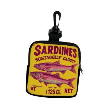 Imagem de Mini Carteira De Metal Colorida Em Formato De Lata De Sardinha, Porta-