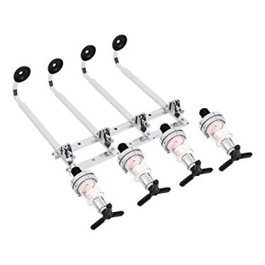 Imagem de Acessório Rack de Dispenser Rotativo para 4 Garrafas Espíritos Montado na Parede Bebidas Alcoólicas à Prova Vazamento com Medida 30ml Fácil Dispensar
