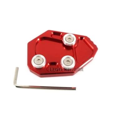 Imagem de Anti-derrapante Para s1000rr s1000 rr s 1000rr 2009-2018 cnc kickstand pé suporte lateral extensão almofada placa de(Red)
