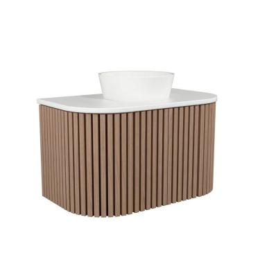 Imagem de Gabinete Para Banheiro Suspenso Manchester 80cm Branco/jequitibá