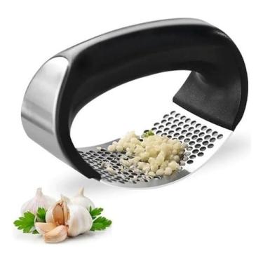 Imagem de Espremedor Amassador Triturador de Alho em Aço Inox – Prático, Rápido e Fácil