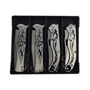 Imagem de Conjunto 4 Canivetes Manuais Pesca Camping Aço Inox - Dolce Magazine S