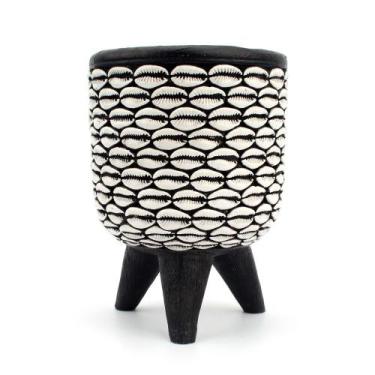 Imagem de Porta-canetas Pote de resina Cowrie Shell com base de tripé - yiweisai