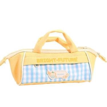 Imagem de Estojo de lápis em tecido Oxford de grande capacidade amarelo para cri