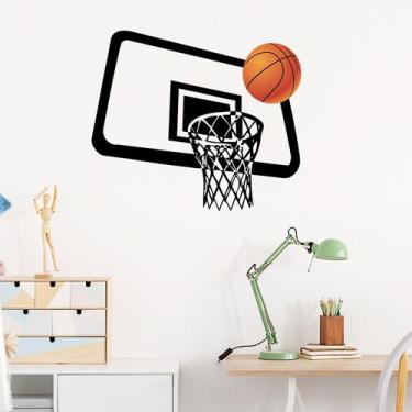 Imagem de Adesivos de parede Basketball Hoop Sports Theme 37x32cm PVC - yiweisai