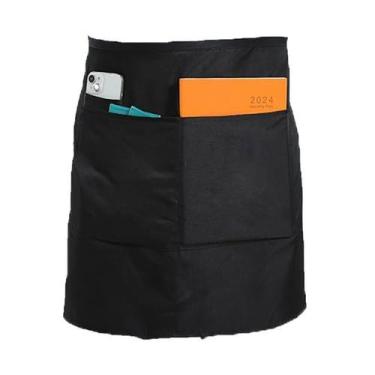 Imagem de Avental de cintura de comprimento médio com bolsos duplos de poliéster