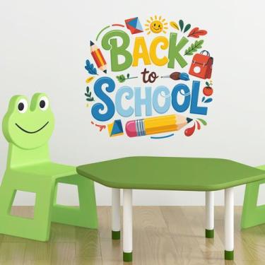 Imagem de Adesivos de parede Back to School Cartoon Pencil Mochila Apple - yiwei