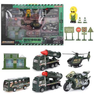 Imagem de Conjunto de modelos de carros militares de brinquedo para crianças aci