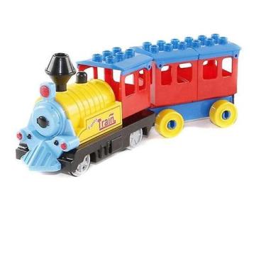 Imagem de Trem de blocos duplos operado por bateria com luz e som - Gloome Store