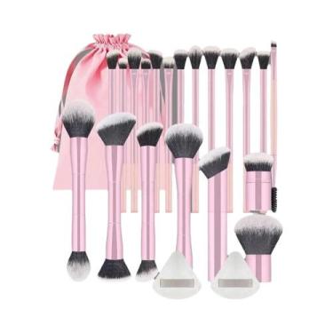 Imagem de Conjunto De 22 Pincéis De Maquiagem Profissionais Com Bolsa De Veludo,
