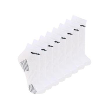 Imagem de Kit com 8 Pares de Meias Cano Curto Speedo 8034, Branco, 33-38