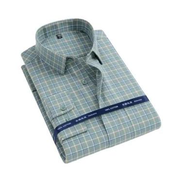 Imagem de Camisa Oxford Masculina De Manga Longa 100% Algodão Confortável Respir