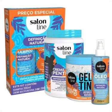 Imagem de Kit Salon Line Definição Natural: Shampoo, Creme Multifuncional 300ml,