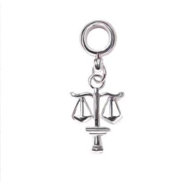 Imagem de Pingente Balança de Direito Banho Prata Pulseiras Berloques - Pulseira