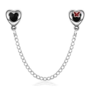 Imagem de Correntinha Pega Ladrão Mickey Minnie Banho Prata - Pulseiras e Berloq