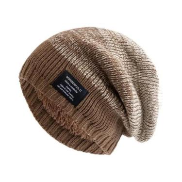 Imagem de Gorro De Inverno Feminino Com Forro De Pelúcia, Estilo Slouchy, Em Cor