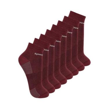 Imagem de Kit com 8 Pares de Meias Cano Curto Speedo 8034, Vermelho, 39-44
