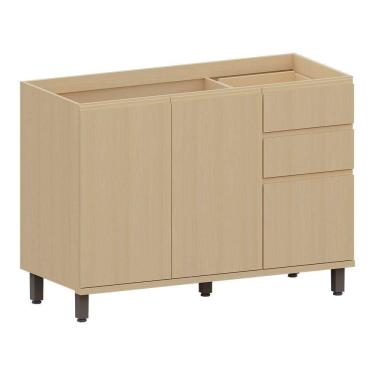 Imagem de Balcão De Cozinha Para Pia 100% Mdf 120cm Aura Luciane Móvei Carvalho