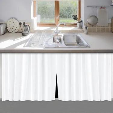 Imagem de Cortina de Pia Cozinha 100% PVC - Desconhecida, Branca
