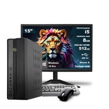 Imagem de Computador Completo On SLIM I5 8GB 512GB NVMe Win10 Monitor 15