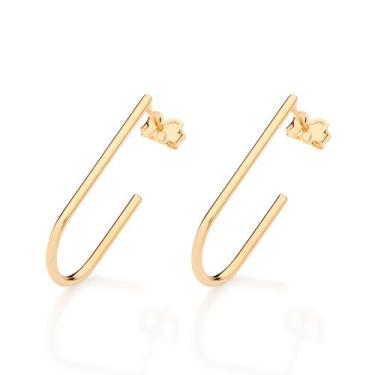 Imagem de Brinco Meia Argola Banhado a Ouro Rommanel 527576 Cor:Dourado, Dourado