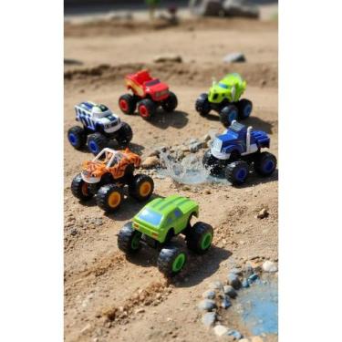 Imagem de Kit 6 Carrinhos Monster Truck Fricção: Diversão e Aventura! - Congratu