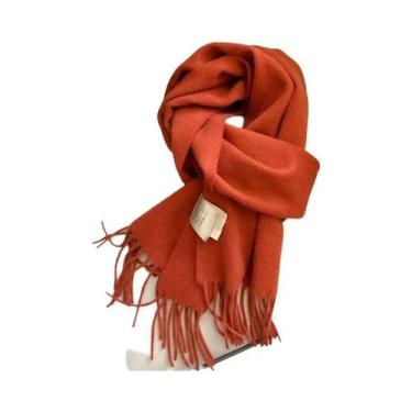 Imagem de Cachecol Feminino Longo De Lã E Caxemira Quente Para Inverno, Xale Sól