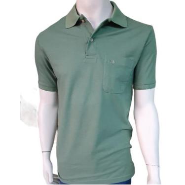 Imagem de Camisa Polo Malha Piquet 1140 com bolso Masculina manga curta ATÉ X3 -
