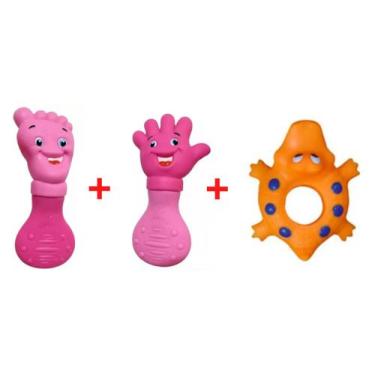 Imagem de Kit mordedor para o bebê mãozinha + pezinho + animalzinho - Pais e fil