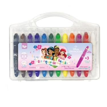 Imagem de Giz de Cera Aquarela Retrátil DAC Art - Princesas - 12 Cores - Dac - S