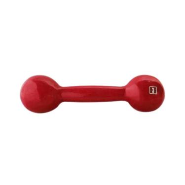 Imagem de Halter de Ferro Fundido Emborrachado Halteres Crossfit Academia 3,0kg para Treino Preto Anilhas Fitness