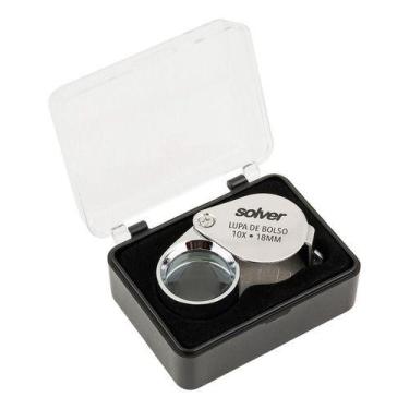 Imagem de Lupa de Bolso Cromado Solver SLD-110 Lente 18mm 10X