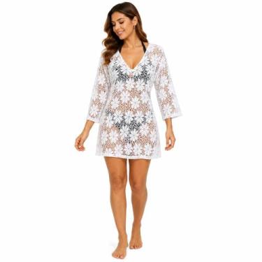 Imagem de Saída de praia Bata em arrastão com manga 3/4 Moda Verão - Corpo Doura