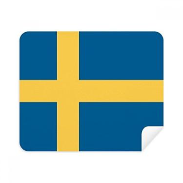 Imagem de Pano de limpeza de tela com bandeira nacional da Suécia, 2 peças, tecido de camurça