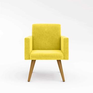 Imagem de Cadeira Decorativa Para Quarto – Balaqui Decor Cor:amarelo
