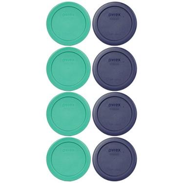 Imagem de Pyrex 7202-PC 1 Cup (4) Green 1113803 & (4) Blue 1113805 Lid (8-Pack)
