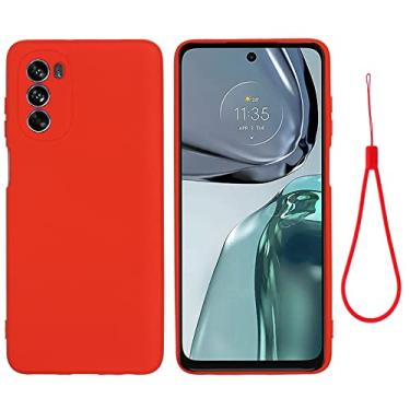 Imagem de HONGYAN Capa de telefone Para Motorola Moto G62 5G Pure Color Liquid Silicone Shock Couch Cobertura Caixa Telefone Capa protetora