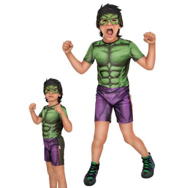 Imagem de Fantasia Infantil Vingadores Hulk com Máscara Pop Curta