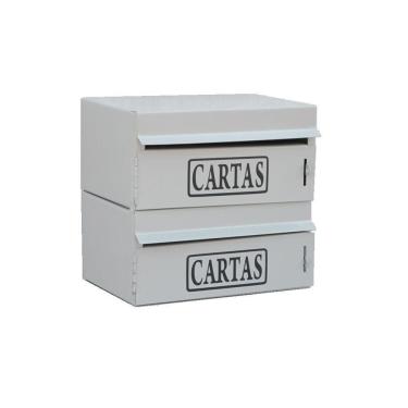 Imagem de Caixa Correio Condomínio Frontal Para Muro Cinza 2 Módulos