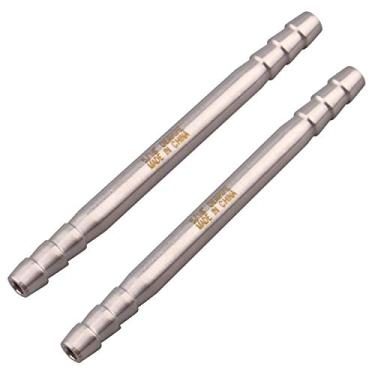 Imagem de DERPIPE Barba de mangueira de aço inoxidável 5/16", encaixe de tubulação de extensão de emenda reta, encaixe de acoplamento de união (pacote com 2)
