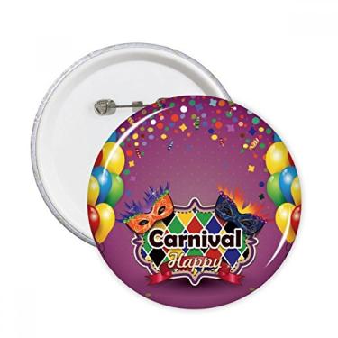 Imagem de Cabeça de Balão Feliz Carnaval de Veneza Pinos Redondos Emblema Botão Decoração Acessório 5 peças