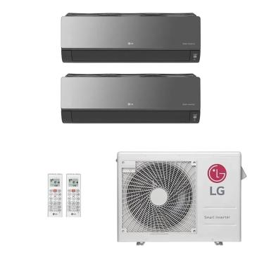 Imagem de Ar-Condicionado Multi Split Inverter LG 24.000 BTUs (1x Evap hw Artcool 9.000 + 1x Evap hw Artcool 18.000) Quente/Frio 220V