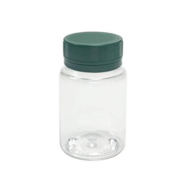 Imagem de POTE PARA CÁPSULAS PET 75ML COM TAMPA LACRE (20 PEÇAS) (Cristal C/Verde)