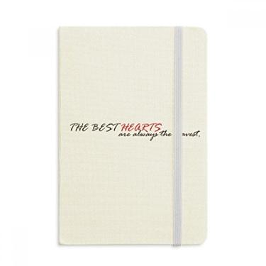 Imagem de Caderno de anotações The Best Hearts Are Always The Bravest oficial de tecido rígido diário clássico com citação