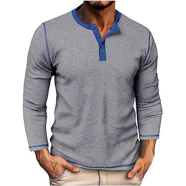 Imagem de Camisetas masculinas colorblock slim túnica camiseta masculina manga longa gola tartaruga verão outono 2024, F-352 Cinza, XG