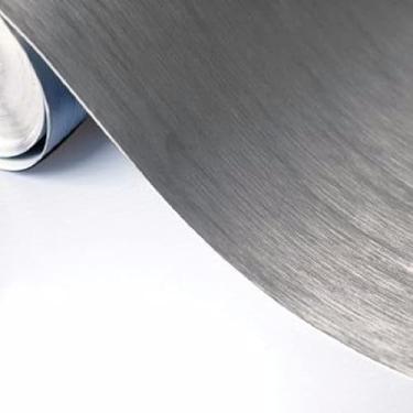 Imagem de Adesivo Inox Escovado Prata Para Envelopamento Geladeira Fogão Lavável Vinil Autocolante Envelopar