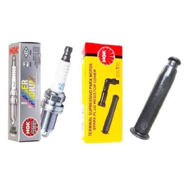 Imagem de Vela Laser Iridium e Cachimbo Honda Xre 300 2016 2017 2018 2019 2020 2